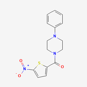 molecular formula C15H15N3O3S B2805940 (5-Nitrothiophen-2-yl)(4-phenylpiperazin-1-yl)methanone CAS No. 477546-42-2