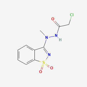 molecular formula C10H10ClN3O3S B2805949 2-氯-N'-(1,1-二氧代-1,2-苯并噻唑-3-基)-N'-甲基乙酰肼 CAS No. 591212-19-0