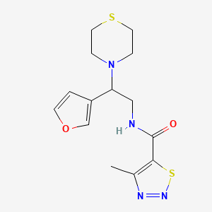 N-(2-(furan-3-yl)-2-thiomorpholinoethyl)-4-methyl-1,2,3-thiadiazole-5-carboxamide