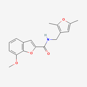 molecular formula C17H17NO4 B2805959 N-((2,5-二甲基呋喃-3-基)甲基)-7-甲氧基苯并呋喃-2-甲酰胺 CAS No. 1351587-84-2