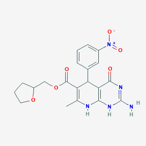 oxolan-2-ylmethyl 2-amino-7-methyl-5-(3-nitrophenyl)-4-oxo-5,8-dihydro-1H-pyrido[2,3-d]pyrimidine-6-carboxylate