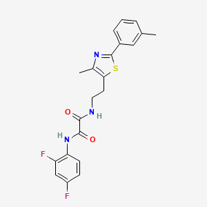 molecular formula C21H19F2N3O2S B2805962 N1-(2,4-difluorophenyl)-N2-(2-(4-methyl-2-(m-tolyl)thiazol-5-yl)ethyl)oxalamide CAS No. 894017-79-9