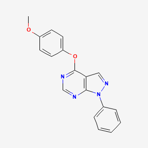 molecular formula C18H14N4O2 B2805965 4-(4-methoxyphenoxy)-1-phenyl-1H-pyrazolo[3,4-d]pyrimidine CAS No. 872623-26-2