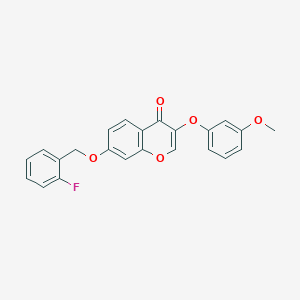 molecular formula C23H17FO5 B2805967 7-[(2-Fluorophenyl)methoxy]-3-(3-methoxyphenoxy)chromen-4-one CAS No. 848744-69-4
