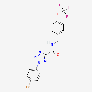 molecular formula C16H11BrF3N5O2 B2805977 2-(4-bromophenyl)-N-(4-(trifluoromethoxy)benzyl)-2H-tetrazole-5-carboxamide CAS No. 1396792-61-2