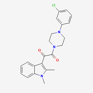 molecular formula C22H22ClN3O2 B2805978 1-(4-(3-chlorophenyl)piperazin-1-yl)-2-(1,2-dimethyl-1H-indol-3-yl)ethane-1,2-dione CAS No. 862814-17-3
