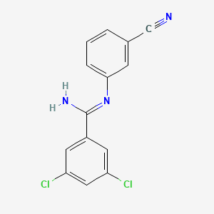 molecular formula C14H9Cl2N3 B2805979 3,5-dichloro-N-(3-cyanophenyl)benzenecarboximidamide CAS No. 339009-81-3