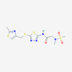 2-(N-methylmethylsulfonamido)-N-(5-(((2-methylthiazol-4-yl)methyl)thio)-1,3,4-thiadiazol-2-yl)acetamide