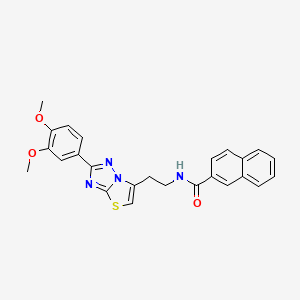 molecular formula C25H22N4O3S B2805984 N-(2-(2-(3,4-dimethoxyphenyl)thiazolo[3,2-b][1,2,4]triazol-6-yl)ethyl)-2-naphthamide CAS No. 894024-43-2