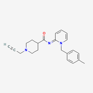 molecular formula C22H25N3O B2805987 N-{1-[(4-methylphenyl)methyl]-1,2-dihydropyridin-2-ylidene}-1-(prop-2-yn-1-yl)piperidine-4-carboxamide CAS No. 1259231-28-1