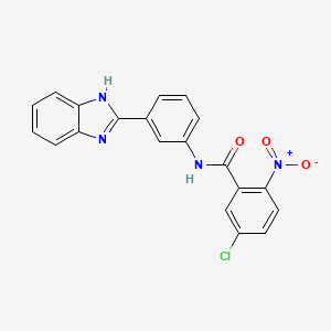 molecular formula C20H13ClN4O3 B2805989 N-[3-(1H-benzimidazol-2-yl)phenyl]-5-chloro-2-nitrobenzamide CAS No. 477493-41-7