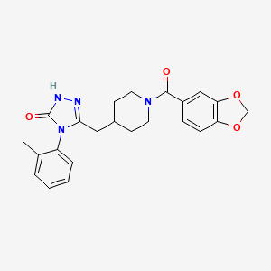 3-((1-(benzo[d][1,3]dioxole-5-carbonyl)piperidin-4-yl)methyl)-4-(o-tolyl)-1H-1,2,4-triazol-5(4H)-one