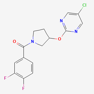 molecular formula C15H12ClF2N3O2 B2805993 (3-((5-氯嘧啶-2-基)氧)吡咯烷-1-基)(3,4-二氟苯基)甲酮 CAS No. 2034495-17-3