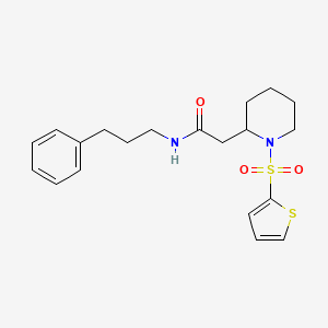 molecular formula C20H26N2O3S2 B2805996 N-(3-苯基丙基)-2-(1-(噻吩-2-基磺酰)哌啶-2-基)乙酰胺 CAS No. 941911-65-5