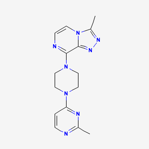 molecular formula C15H18N8 B2805997 2-甲基-4-(4-{3-甲基-[1,2,4]三唑并[4,3-a]吡嗪-8-基}哌嗪-1-基)嘧啶 CAS No. 2034310-39-7