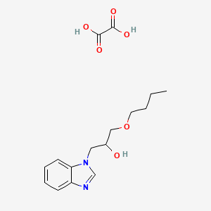 molecular formula C16H22N2O6 B2805998 1-(1H-苯并[d]咪唑-1-基)-3-丁氧基丙醇 草酸盐 CAS No. 852691-39-5