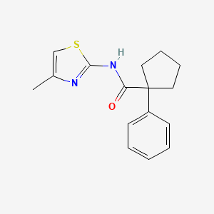 molecular formula C16H18N2OS B2806007 N-(4-methyl-1,3-thiazol-2-yl)-1-phenylcyclopentane-1-carboxamide CAS No. 1024342-91-3