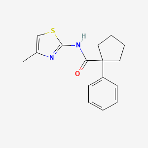 molecular formula C16H18N2OS B2806007 N-(4-甲基-1,3-噻唑-2-基)-1-苯基环戊烷-1-甲酸酰胺 CAS No. 1024342-91-3