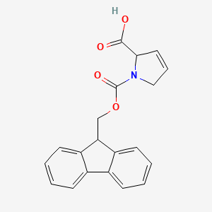 molecular formula C20H17NO4 B2806012 1-{[(9H-Fluoren-9-YL)methoxy]carbonyl}-2,5-dihydro-1H-pyrrole-2-carboxylic acid CAS No. 161171-05-7