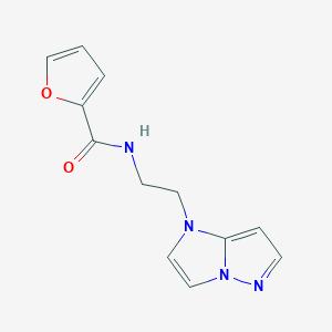molecular formula C12H12N4O2 B2806017 N-(2-(1H-咪唑[1,2-b]吡嗪-1-基)乙基)呋喃-2-甲酸酰胺 CAS No. 1795416-09-9