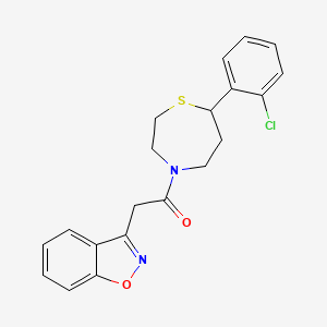 molecular formula C20H19ClN2O2S B2806020 2-(苯并[d]异噁唑-3-基)-1-(7-(2-氯苯基)-1,4-噻吩并[4,5-e]环庚-4-基)乙酮 CAS No. 1795302-40-7