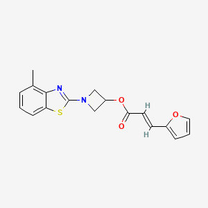 molecular formula C18H16N2O3S B2806021 (E)-1-(4-甲基苯并[d]噻唑-2-基)氮杂环丁烯-3-基 丙烯酸酯 CAS No. 1396892-18-4