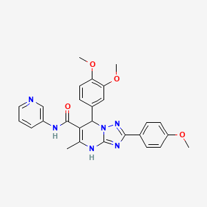 B2806029 7-(3,4-dimethoxyphenyl)-2-(4-methoxyphenyl)-5-methyl-N-(pyridin-3-yl)-4,7-dihydro-[1,2,4]triazolo[1,5-a]pyrimidine-6-carboxamide CAS No. 539797-59-6