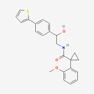 molecular formula C23H23NO3S B2806030 N-[2-Hydroxy-2-(4-thiophen-2-ylphenyl)ethyl]-1-(2-methoxyphenyl)cyclopropane-1-carboxamide CAS No. 2380189-06-8