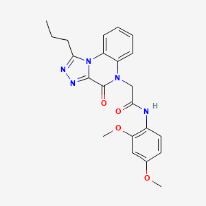 molecular formula C22H23N5O4 B2806031 N-(2,4-dimethoxyphenyl)-2-(4-oxo-1-propyl[1,2,4]triazolo[4,3-a]quinoxalin-5(4H)-yl)acetamide CAS No. 1260626-16-1