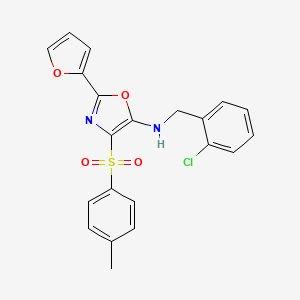 molecular formula C21H17ClN2O4S B2806034 N-(2-氯苄基)-2-(呋喃-2-基)-4-[(4-甲基苯基)磺酰基]-1,3-噁唑-5-胺 CAS No. 862793-52-0