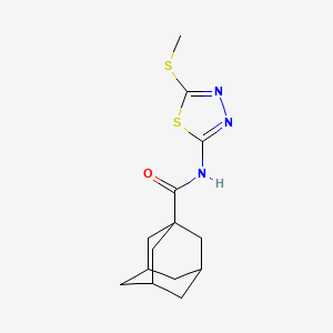 molecular formula C14H19N3OS2 B2806035 N-(5-methylsulfanyl-1,3,4-thiadiazol-2-yl)adamantane-1-carboxamide CAS No. 393573-00-7