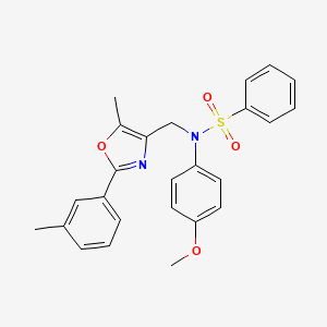 molecular formula C25H24N2O4S B2806038 N-(4-甲氧基苯基)-N-((5-甲基-2-(间甲苯)噁唑-4-基)甲基)苯磺酰胺 CAS No. 1251645-45-0