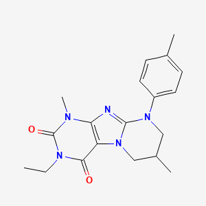 molecular formula C19H23N5O2 B2806044 3-ethyl-1,7-dimethyl-9-(4-methylphenyl)-7,8-dihydro-6H-purino[7,8-a]pyrimidine-2,4-dione CAS No. 847046-09-7