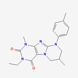 molecular formula C19H23N5O2 B2806044 3-乙基-1,7-二甲基-9-(4-甲基苯基)-7,8-二氢-6H-嘌呤[7,8-a]嘧啶-2,4-二酮 CAS No. 847046-09-7