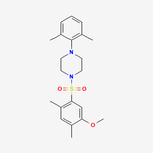 molecular formula C21H28N2O3S B2806047 1-(2,6-二甲基苯基)-4-(5-甲氧基-2,4-二甲基苯基磺酰基)哌嗪 CAS No. 865593-70-0