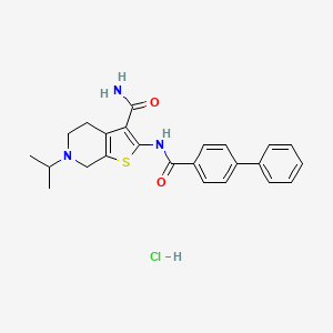 2-([1,1'-Biphenyl]-4-ylcarboxamido)-6-isopropyl-4,5,6,7-tetrahydrothieno[2,3-c]pyridine-3-carboxamide hydrochloride