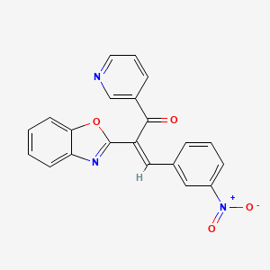 molecular formula C21H13N3O4 B2806077 (Z)-2-(benzo[d]oxazol-2-yl)-3-(3-nitrophenyl)-1-(pyridin-3-yl)prop-2-en-1-one CAS No. 384351-65-9