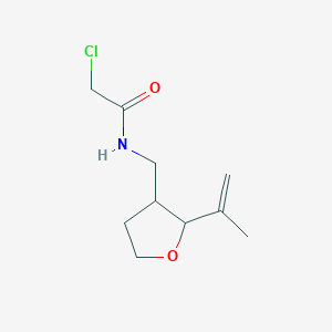 molecular formula C10H16ClNO2 B2806080 2-Chloro-N-[(2-prop-1-en-2-yloxolan-3-yl)methyl]acetamide CAS No. 2411256-94-3