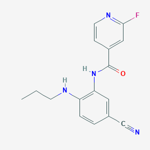 molecular formula C16H15FN4O B2806087 N-[5-cyano-2-(propylamino)phenyl]-2-fluoropyridine-4-carboxamide CAS No. 1384798-19-9