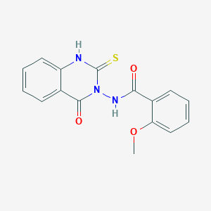 molecular formula C16H13N3O3S B2806090 2-甲氧基-N-(4-氧代-2-硫代-1H-喹唑啉-3-基)苯甲酰胺 CAS No. 422275-70-5