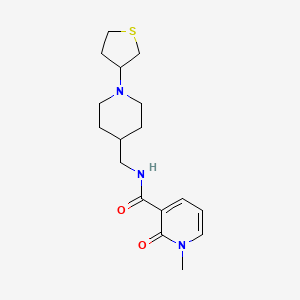 molecular formula C17H25N3O2S B2806092 1-methyl-2-oxo-N-((1-(tetrahydrothiophen-3-yl)piperidin-4-yl)methyl)-1,2-dihydropyridine-3-carboxamide CAS No. 2034591-34-7