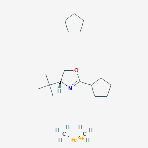(4R)-4-Tert-butyl-2-cyclopentyl-4,5-dihydro-1,3-oxazole;carbanide;cyclopentane;iron(2+)