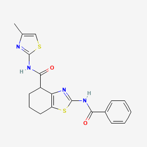 molecular formula C19H18N4O2S2 B2806097 2-benzamido-N-(4-methylthiazol-2-yl)-4,5,6,7-tetrahydrobenzo[d]thiazole-4-carboxamide CAS No. 955704-51-5