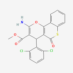 molecular formula C20H13Cl2NO4S B2806102 甲酸甲酯 2-氨基-4-(2,6-二氯苯基)-5-氧代-4H,5H-噻喃并[4,3-b]吡喃-3-甲酸酯 CAS No. 939889-09-5