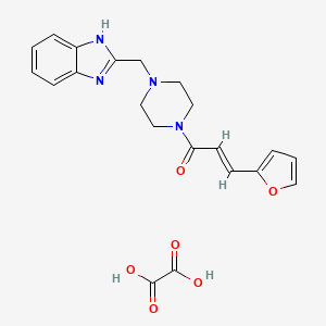molecular formula C21H22N4O6 B2806103 (E)-1-(4-((1H-benzo[d]imidazol-2-yl)methyl)piperazin-1-yl)-3-(furan-2-yl)prop-2-en-1-one oxalate CAS No. 1351663-75-6