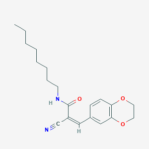 molecular formula C20H26N2O3 B2806104 (Z)-2-Cyano-3-(2,3-dihydro-1,4-benzodioxin-6-yl)-N-octylprop-2-enamide CAS No. 737815-75-7