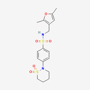 N-((2,5-dimethylfuran-3-yl)methyl)-4-(1,1-dioxido-1,2-thiazinan-2-yl)benzenesulfonamide