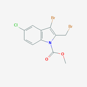 molecular formula C11H8Br2ClNO2 B280611 methyl 3-bromo-2-(bromomethyl)-5-chloro-1H-indole-1-carboxylate 