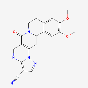 11,12-dimethoxy-6-oxo-8,9,13b,14-tetrahydro-6H-pyrazolo[5'',1'':2',3']pyrimido[4',5':4,5]pyrido[2,1-a]isoquinoline-3-carbonitrile