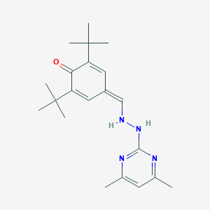 molecular formula C21H30N4O B280613 2,6-ditert-butyl-4-[[2-(4,6-dimethylpyrimidin-2-yl)hydrazinyl]methylidene]cyclohexa-2,5-dien-1-one 